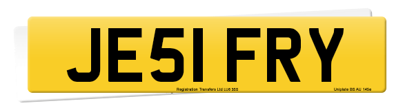 Registration number JE51 FRY